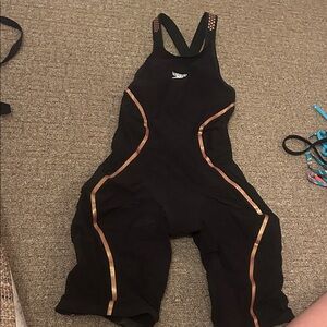 Speedo Black Kneeskin with Pink Trim
